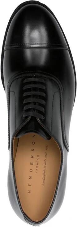 Henderson Baracco almond-toe leather Oxford shoes Black