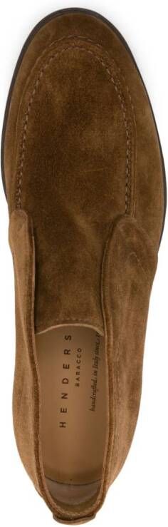 Henderson Baracco almond-toe suede ankle boots Brown