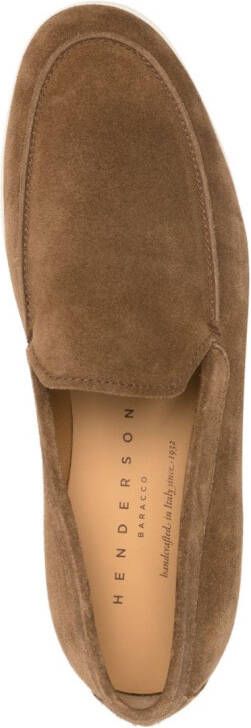 Henderson Baracco almond-toe suede loafers Brown