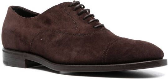 Henderson Baracco almond-toe suede oxford shoes Brown