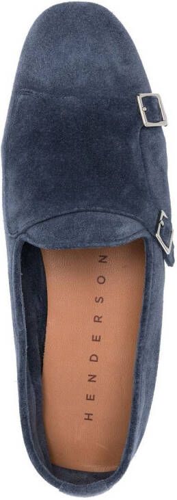 Henderson Baracco buckle detail suede slippers Blue