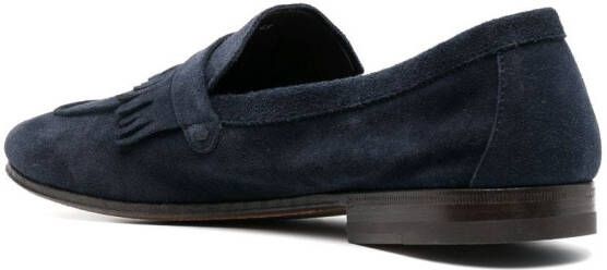 Henderson Baracco fringe-detail suede loafers Blue