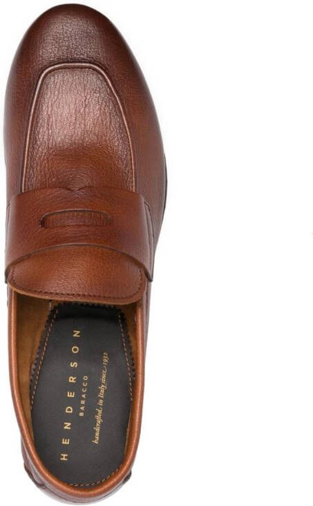 Henderson Baracco grained leather loafers Brown