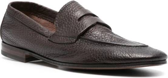 Henderson Baracco grained leather loafers Brown
