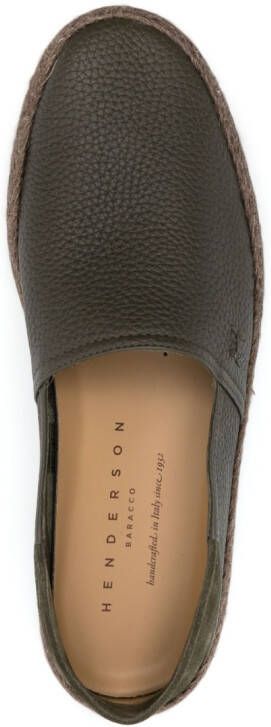 Henderson Baracco grained-texture leather espadrilles Green