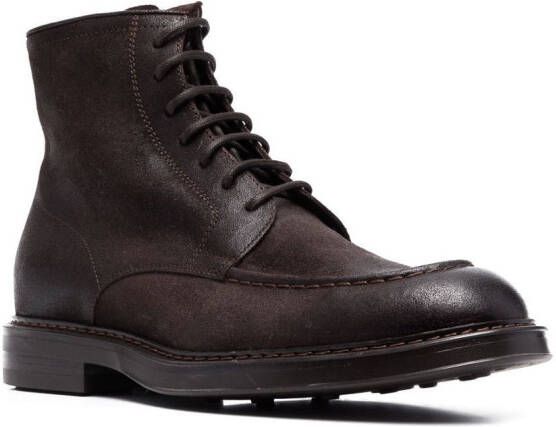 Henderson Baracco leather lace-up ankle boots Brown