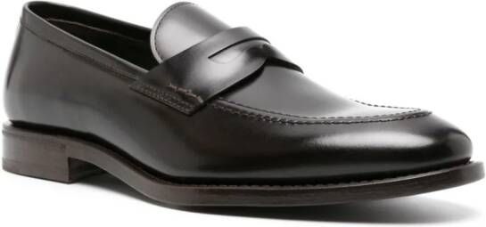 Henderson Baracco leather penny loafers Brown