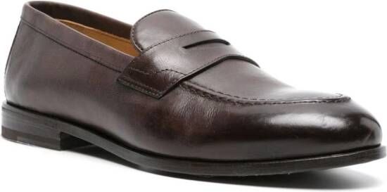 Henderson Baracco leather penny loafers Brown