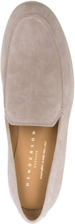 Henderson Baracco logo-embroidered suede loafers Neutrals