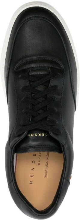 Henderson Baracco logo-stitching leather sneakers Black
