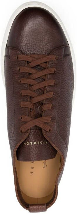 Henderson Baracco leather low-top sneakers Brown
