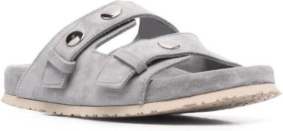 Henderson Baracco Luna suede double-strap sandals Grey