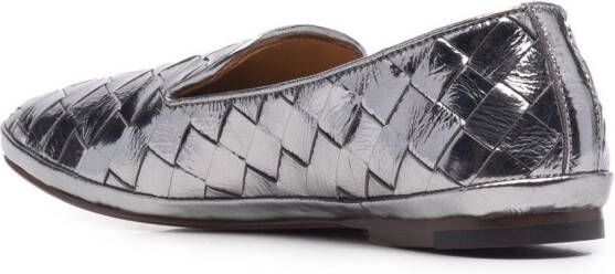 Henderson Baracco metallic interwoven loafers Grey