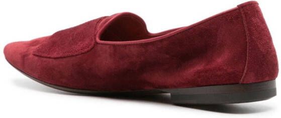 Henderson Baracco monk-strap suede slippers Red