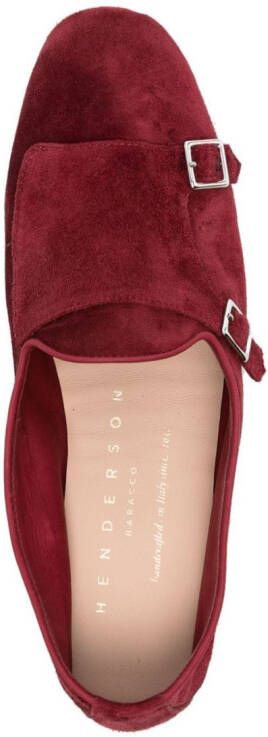 Henderson Baracco monk-strap suede slippers Red
