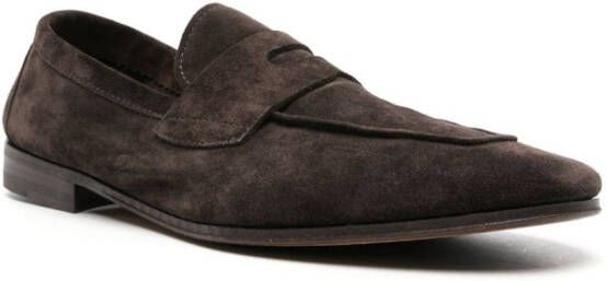 Henderson Baracco penny-slot suede loafers Brown
