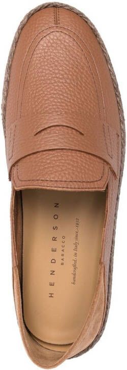 Henderson Baracco penny-strap rope-detail loafers Brown