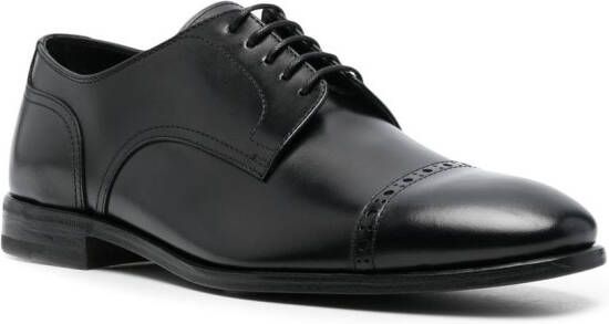 Henderson Baracco perforated-detail lace-up derby shoes Black