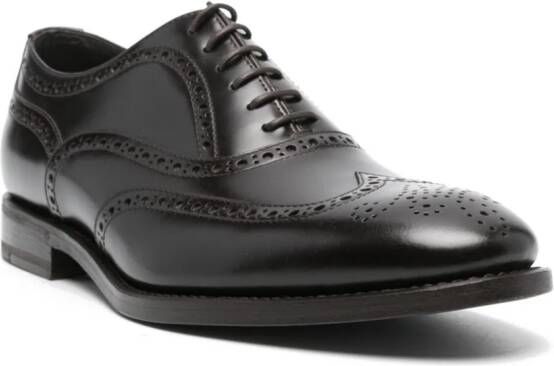 Henderson Baracco perforated-detail leather oxford shoes Brown
