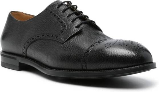 Henderson Baracco perforated leather derby shoes Black