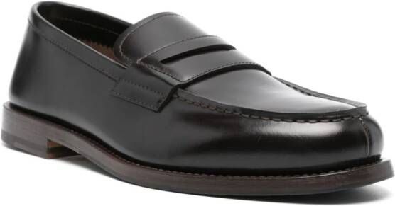 Henderson Baracco round-toe leather loafers Brown