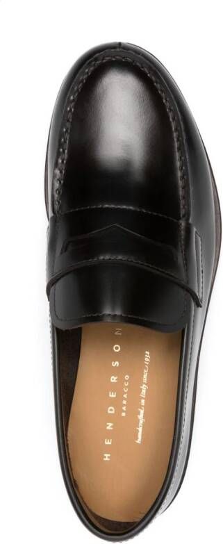 Henderson Baracco round-toe leather loafers Brown
