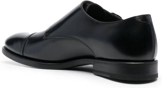 Henderson Baracco side-buckle leather monk shoes Black
