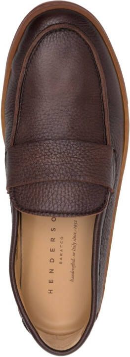 Henderson Baracco Sifnos pebble-leather loafers Brown