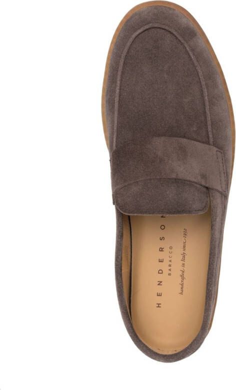 Henderson Baracco suede penny loafers Brown