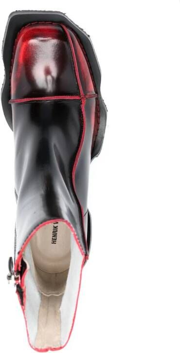 Henrik Vibskov Elle Driver Heel 100mm leather boots Red