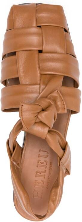 Hereu 40mm Bena Heeled leather sandals Brown