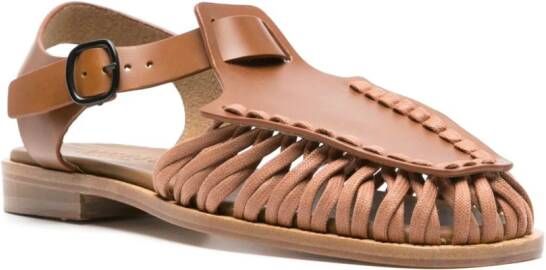 Hereu Alaro caged leather sandals Brown