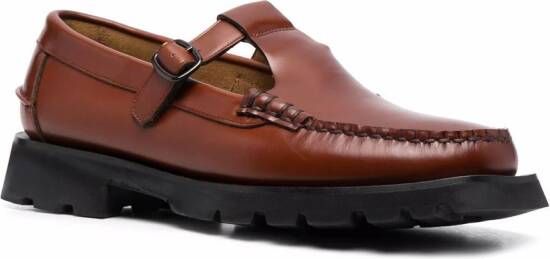 Hereu Alber T-Bar leather loafers Brown