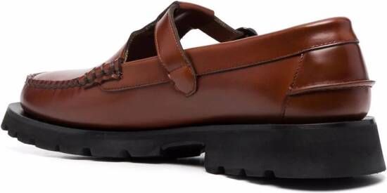 Hereu Alber T-Bar leather loafers Brown