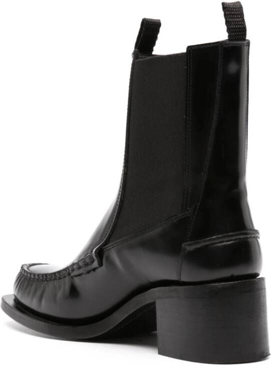 Hereu Alda leather 60mm ankle boots Black