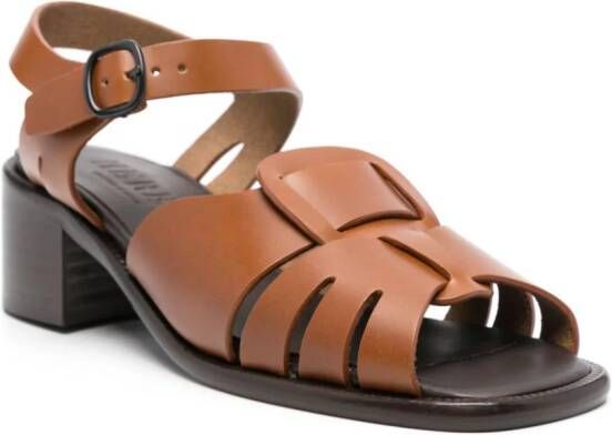 Hereu Ancora 50mm leather sandals Brown