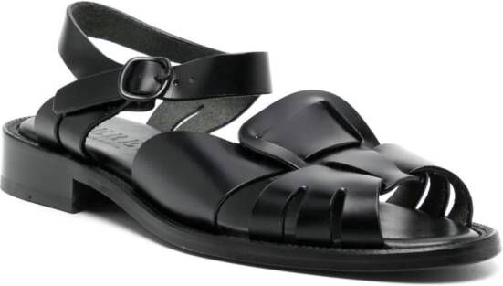 Hereu Ancora cut-out leather sandals Black
