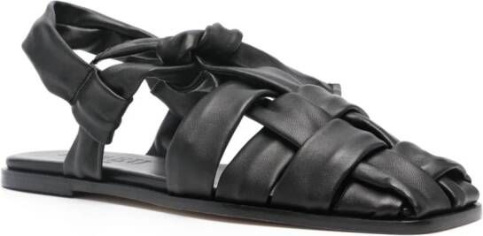 Hereu Bena interwoven leather sandals Black