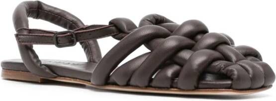 Hereu Cabersa pebbled leather sandals Brown