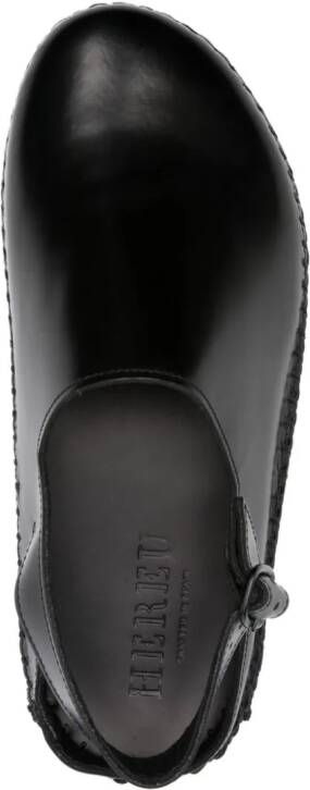 Hereu Cargol whipstitch leather sandals Black