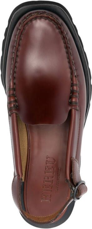 Hereu cut-out detail leather loafers Brown