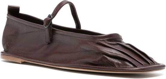 Hereu Dansa Supple leather ballerina shoes Brown