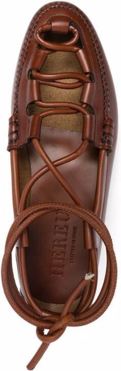 Hereu Ghillie leather loafers Brown