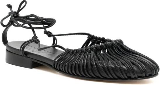 Hereu Mantera knotted leather sandals Black