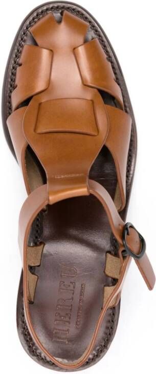 Hereu Pesca 60mm leather sandals Brown