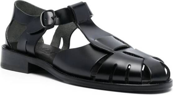 Hereu Pesca cut-out leather sandals Black