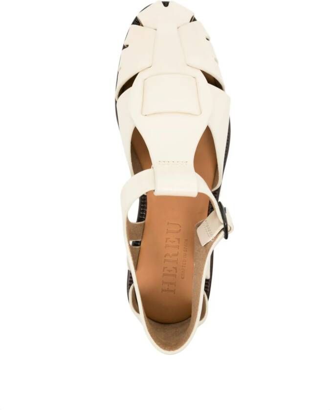 Hereu Pesca cut-out leather sandals Neutrals