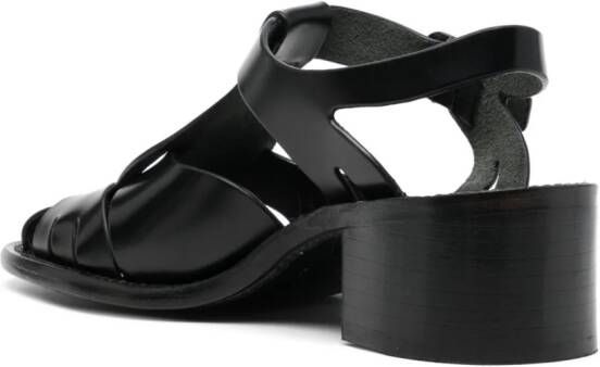 Hereu Pesca leather sandals Black