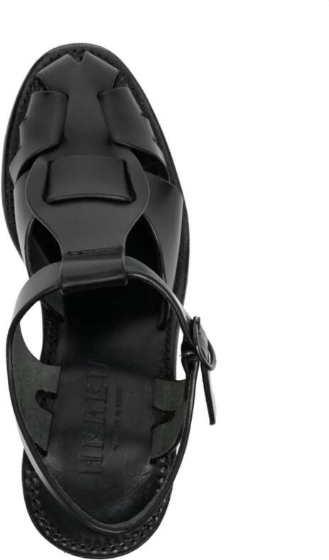 Hereu Pesca leather sandals Black