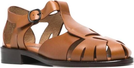 Hereu Pesca leather sandals Brown